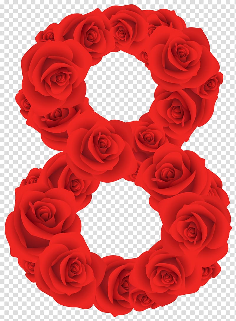 Number Red Dr. Noboru Yasumoto , Red Roses Number Eight , 8-shaped red roses sticker transparent background PNG clipart