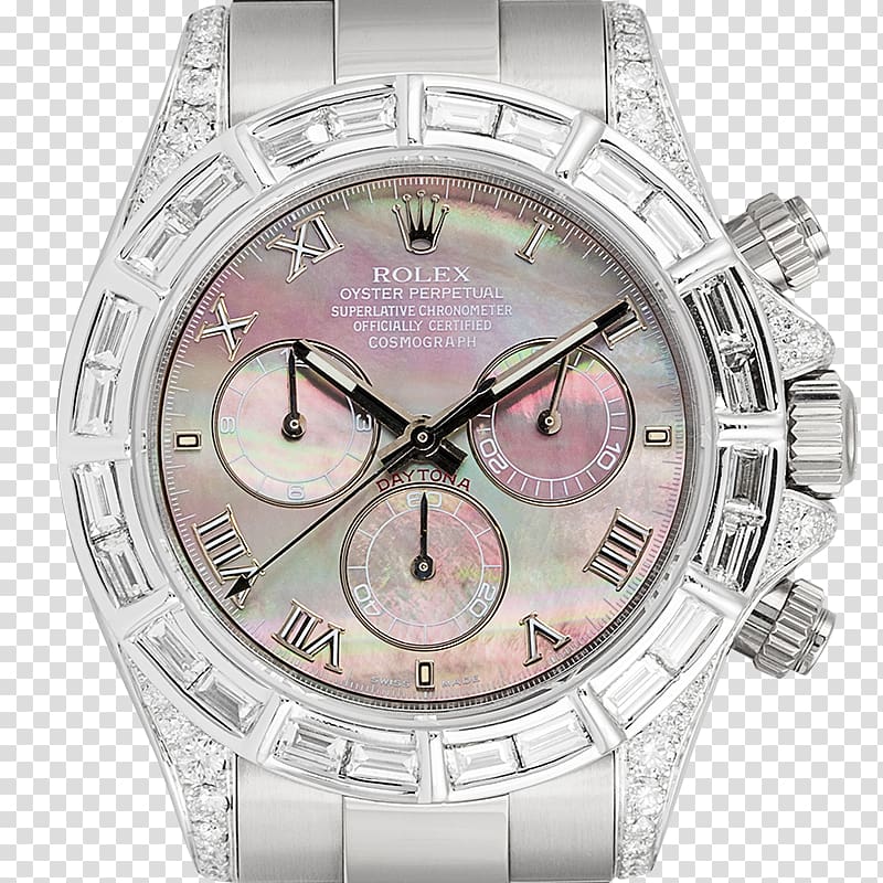 Rolex Daytona Diamond Watch Colored gold, Tahitian Pearl transparent background PNG clipart