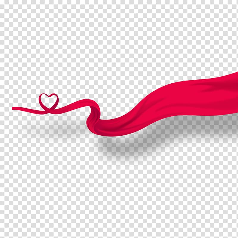 Love decorative red ribbon transparent background PNG clipart