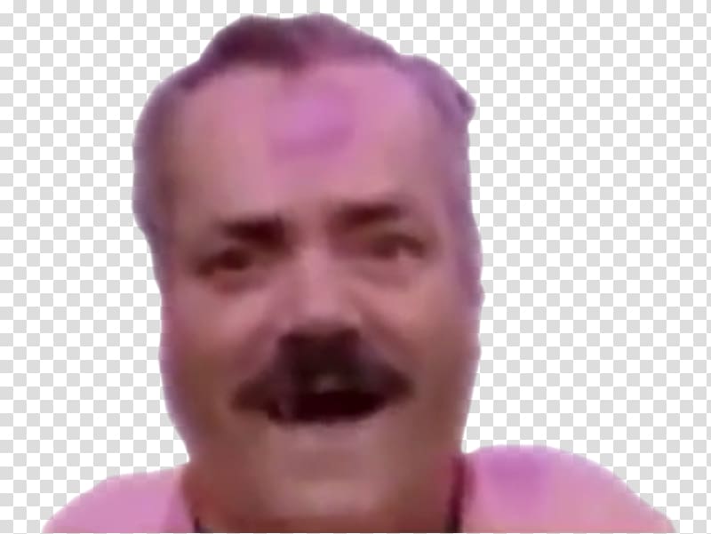 El Risitas Face Laughter Moustache Issou, Face transparent background PNG clipart