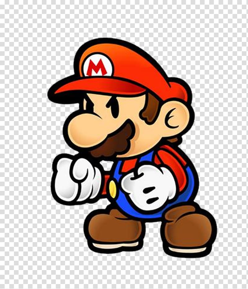 Mario , New Super Mario Bros. U Paper Mario, Hand-painted cartoon Mario transparent background PNG clipart