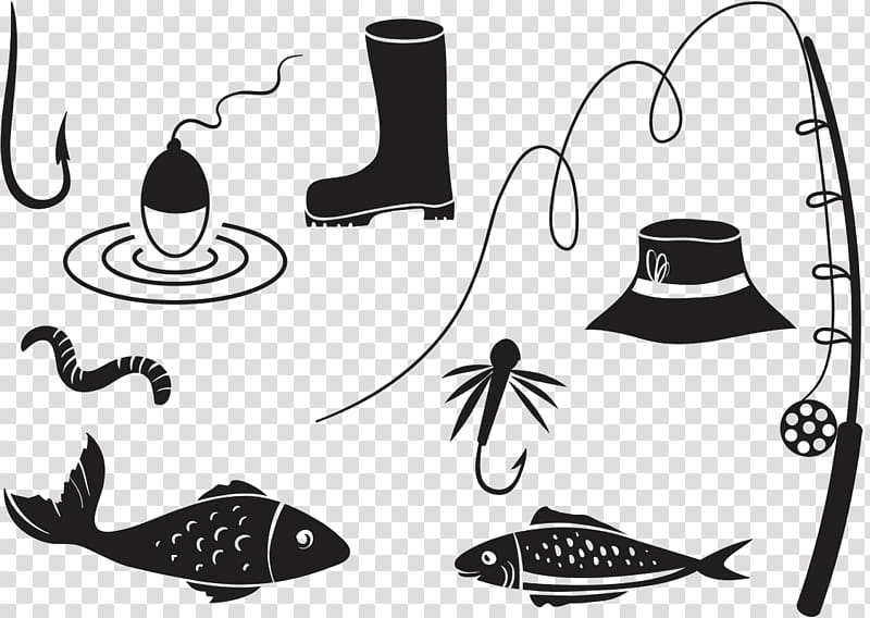 Fishing Hook Vector Art PNG, Fishing Line Thrown Out Of The Hook