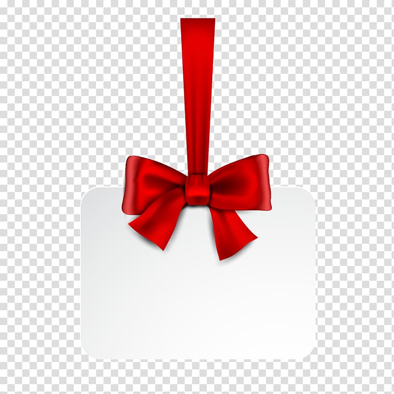 Red ribbon Euclidean Computer file, Red bow tag material transparent background PNG clipart