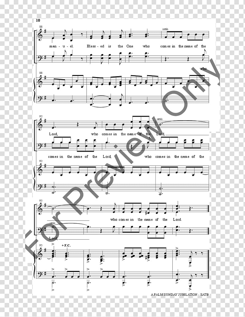 Sheet Music J.W. Pepper & Son Choir SATB, jubilation transparent background PNG clipart