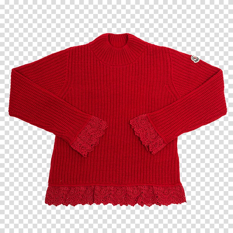 Sleeve Sweater Outerwear Shoulder Wool, colore rosso transparent background PNG clipart