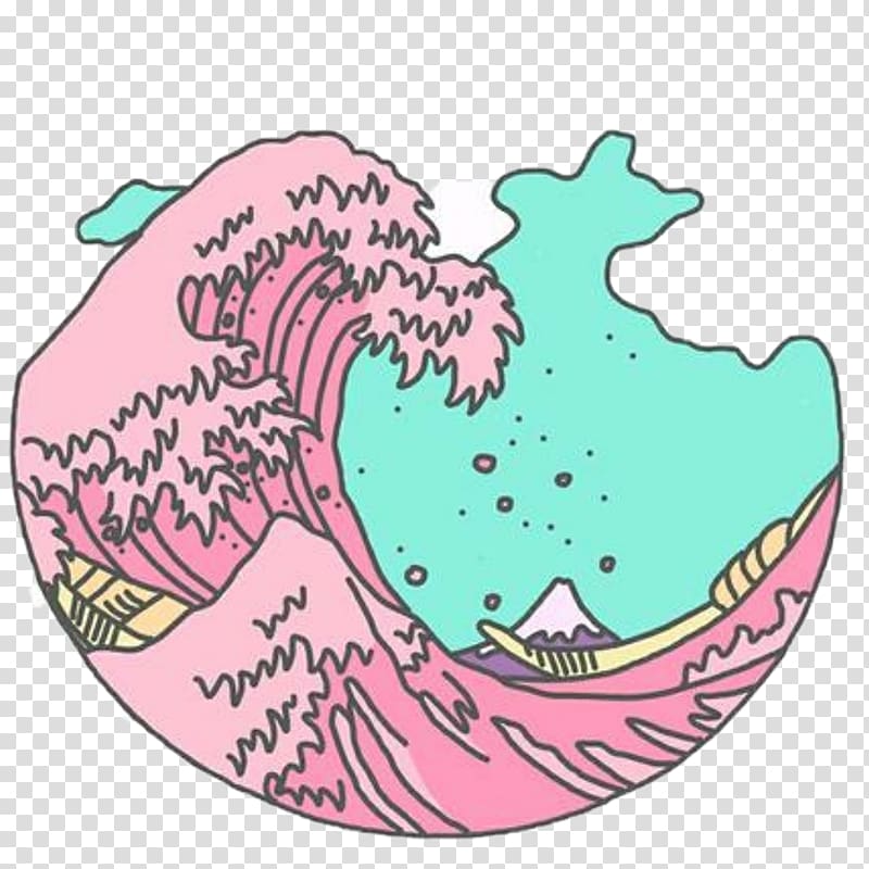 Japan Kavaii The Great Wave off Kanagawa Anime Drawing, japan transparent background PNG clipart