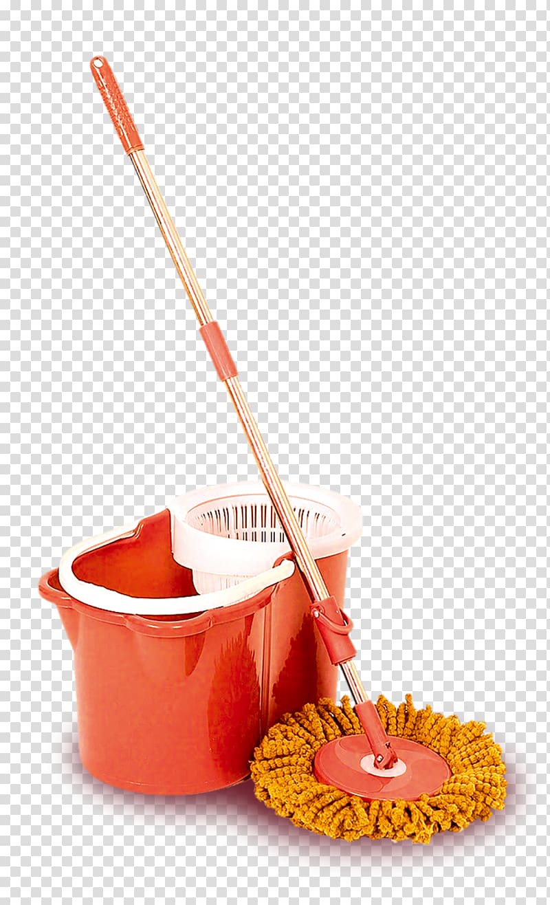red and white mop bucket, Window Mop Cleanliness Cleaning, Household mop bucket transparent background PNG clipart