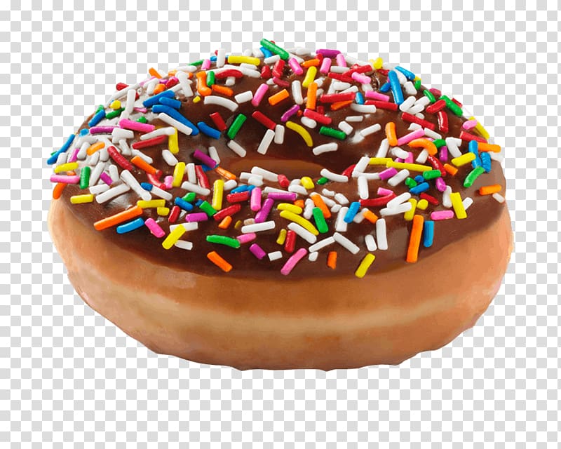 Donuts Cream Custard Sprinkles Krispy Kreme, sprinkles transparent background PNG clipart