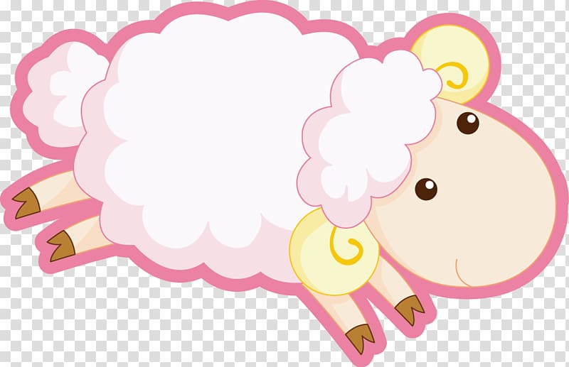 white and pink sheep illustration, Counting sheep Cartoon , Sheep transparent background PNG clipart