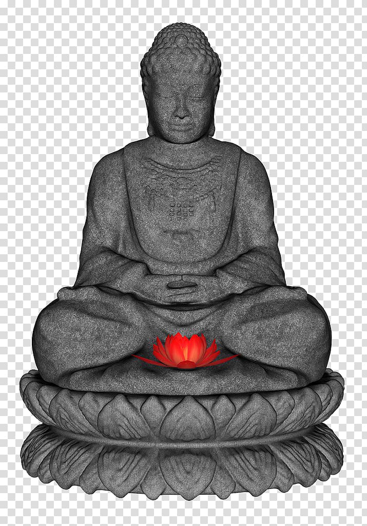 Illustration, Stone Buddha sitting like a lotus transparent background PNG clipart