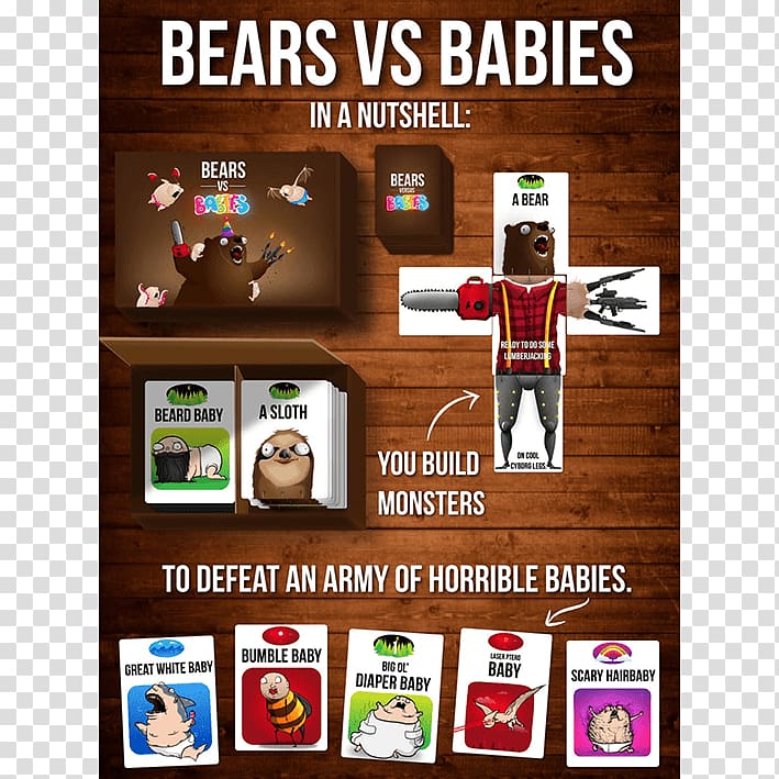 Bears vs. Babies Exploding Kittens War Card game, portal transparent background PNG clipart