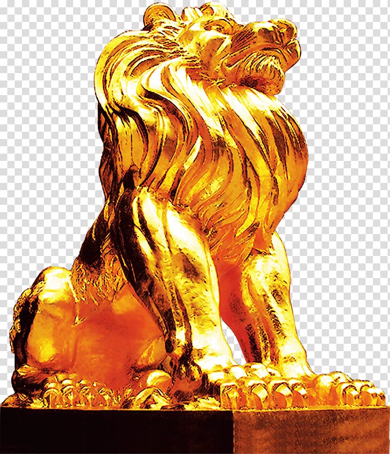 Lion , Lion, gold lion, Taobao material transparent background PNG clipart