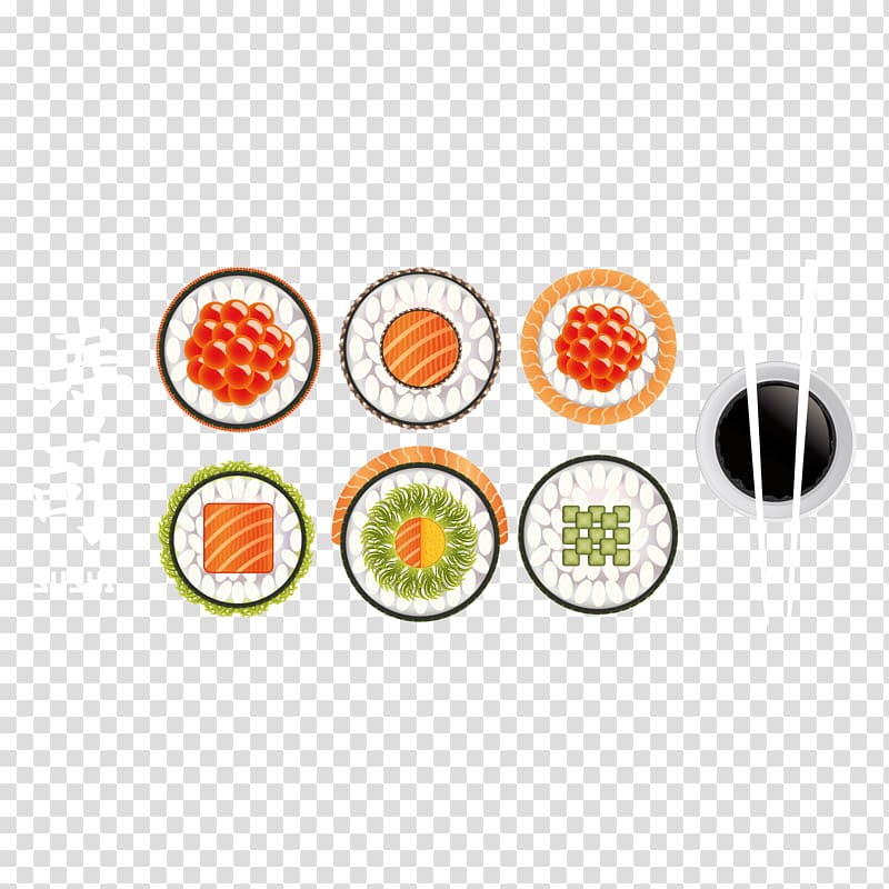 Sushi Japanese Cuisine Makizushi Poke, sushi rice balls transparent background PNG clipart
