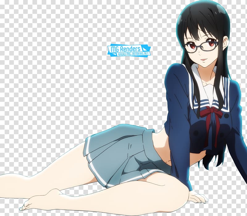 Render Kyoukai no kanata Mitsuki and Mirai, two anime characters  transparent background PNG clipart