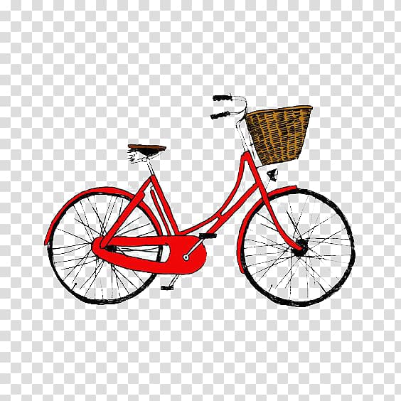 Bicycle Cycling Tattoo Tattly Red, bicycle transparent background PNG clipart