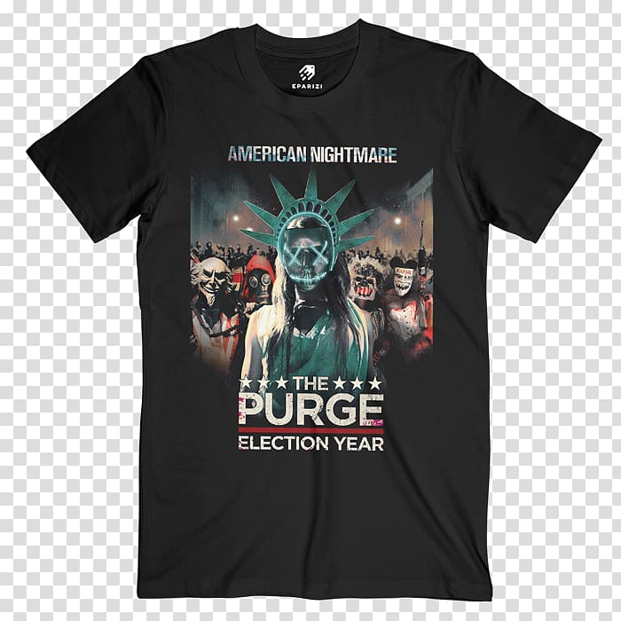 Printed T-shirt Hoodie Crew neck, The Purge: Election Year transparent background PNG clipart