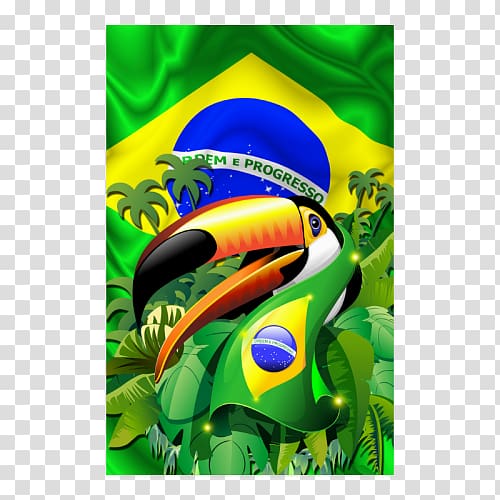 Flag of Brazil Wall decal 2014 FIFA World Cup, Toco Toucan transparent background PNG clipart