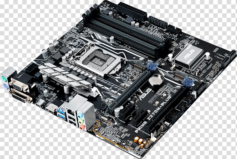 microATX ASUS PRIME Z270M-PLUS LGA 1151 Power supply unit Motherboard, motherboard identification transparent background PNG clipart