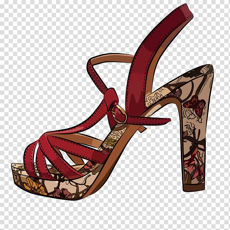 High-heeled footwear Shoe Illustration, Pattern high heels transparent background PNG clipart