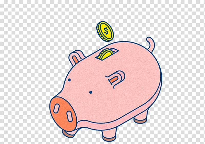 Domestic pig Piggy bank Illustration, Pink pig piggy bank transparent background PNG clipart