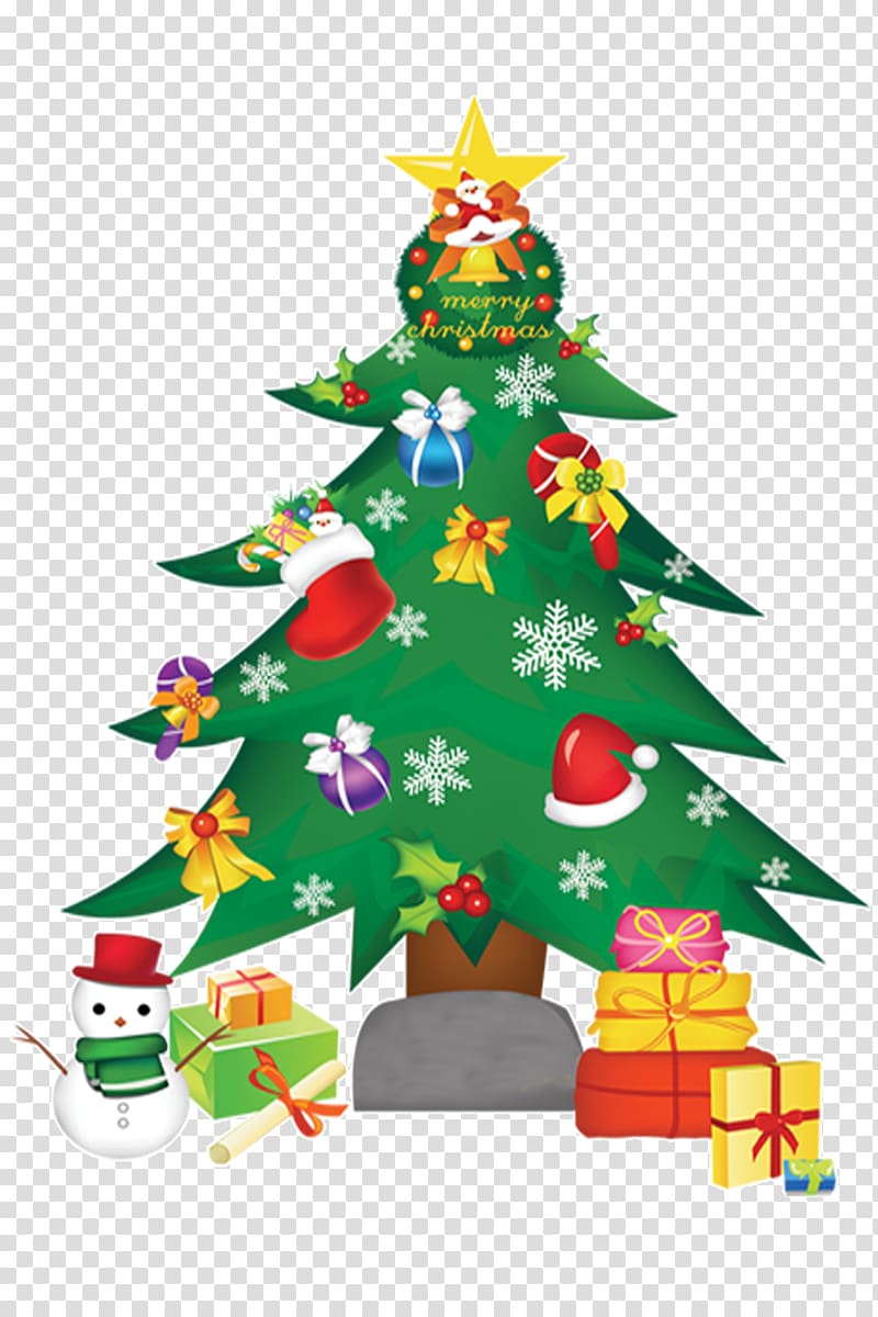 Santa Claus Christmas tree Gift Wall decal, Christmas tree HD Free matting material transparent background PNG clipart