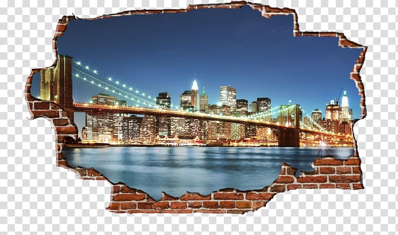 Brooklyn Bridge Manhattan Bridge Williamsburg Bridge Lower Manhattan, breaking wall transparent background PNG clipart