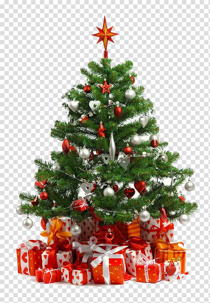 Material Clipart Hd PNG, Christmas Material, Christmas Tree, Santa