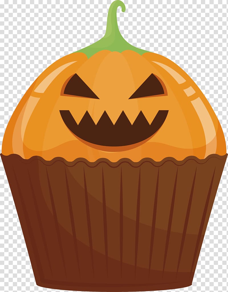 Jack-o-lantern Cupcake Calabaza Halloween cake Cucurbita maxima, Pumpkin face Mug cake transparent background PNG clipart
