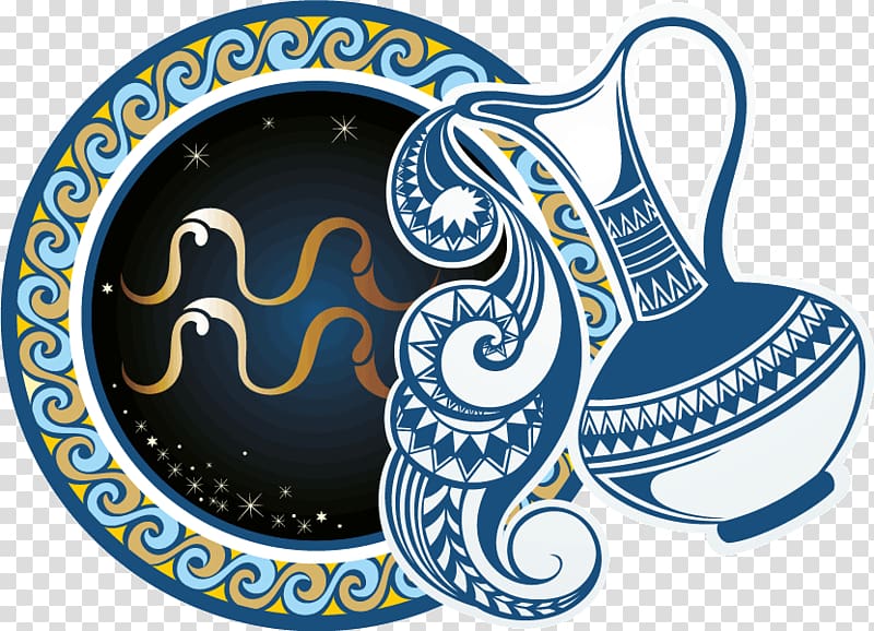 white and blue vase art, Aquarius Horoscope Astrological sign Libra Signo, aquarius transparent background PNG clipart