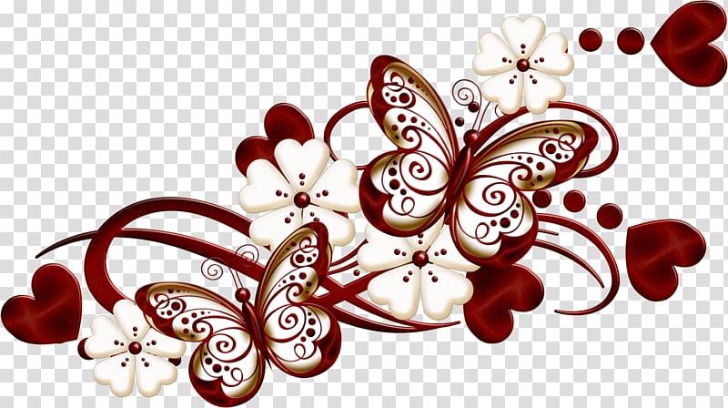 Burgundy Color , butterfly decoration transparent background PNG clipart