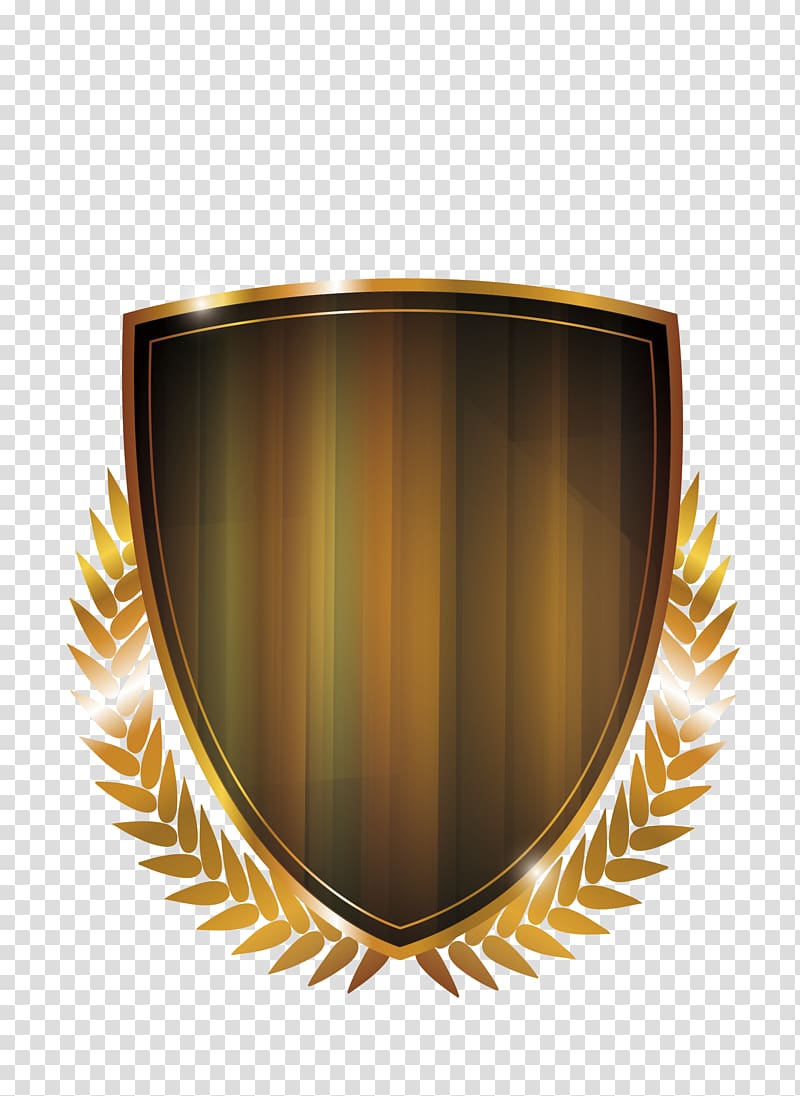 brown and gold shield logo, Brown Stripe metal transparent background PNG clipart