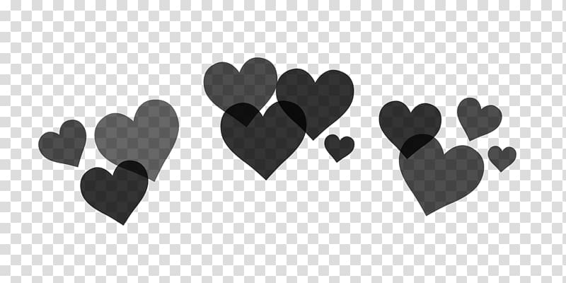 black hearts illustration, PicsArt Studio Sticker Heart, crown frame transparent background PNG clipart