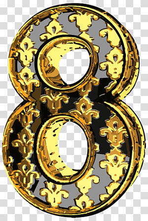 Typeface Number , vintage gold transparent background PNG clipart thumbnail