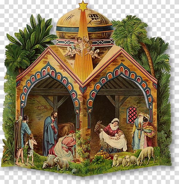 Nativity scene Paper model Christmas Nativity of Jesus, christmas transparent background PNG clipart