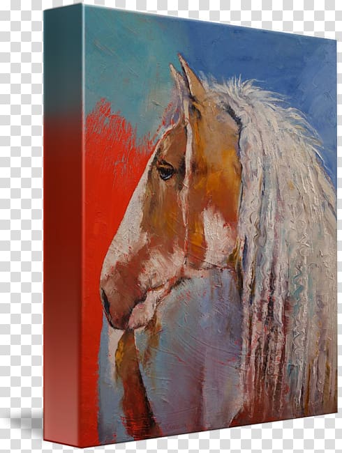 Gypsy horse Watercolor painting Stallion Canvas print, Gypsy Horse transparent background PNG clipart