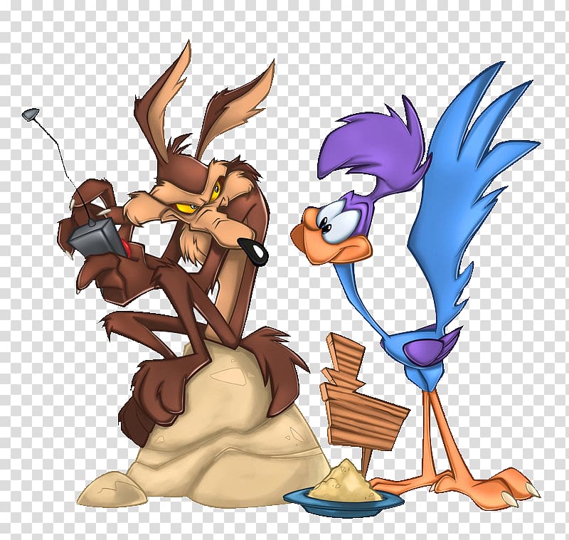 Blue and green bird cartoon character, Wile E. Coyote and the Road Runner  Greater roadrunner, runner, game, vertebrate png
