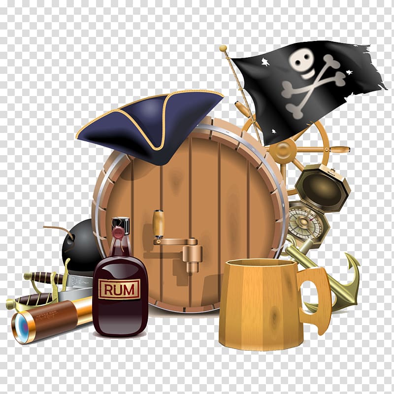 Piracy Illustration, Pirate themed illustration transparent background PNG clipart