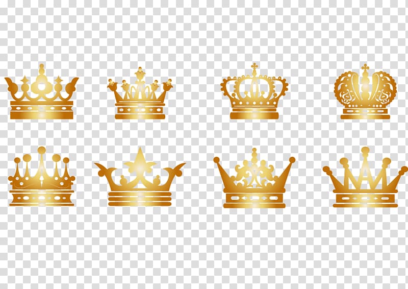 eight gold crowns clip a, Imperial crown, Crown Crown Collection transparent background PNG clipart
