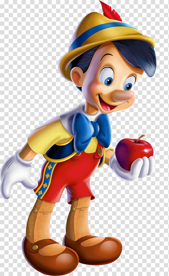 Pinocchio holding apple fruit while smiling illustration, Pinocchio Jiminy Cricket Geppetto The Walt Disney Company Film, pinocchio transparent background PNG clipart