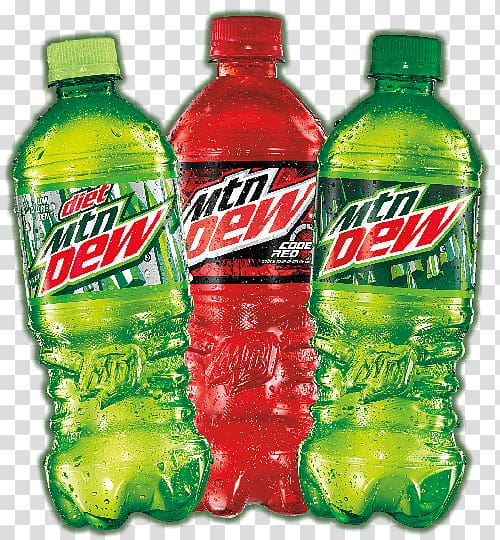 three Mountain Dew bottles, Mountain Dew 3 Bottles transparent background PNG clipart