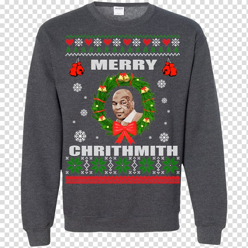 Hoodie T-shirt Christmas jumper Sweater, mike tyson transparent background PNG clipart