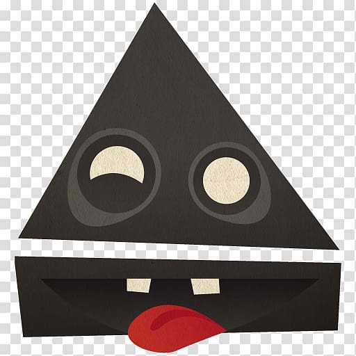 triangle and rectangular black with eyes and mouth illustration, triangle, Eject transparent background PNG clipart