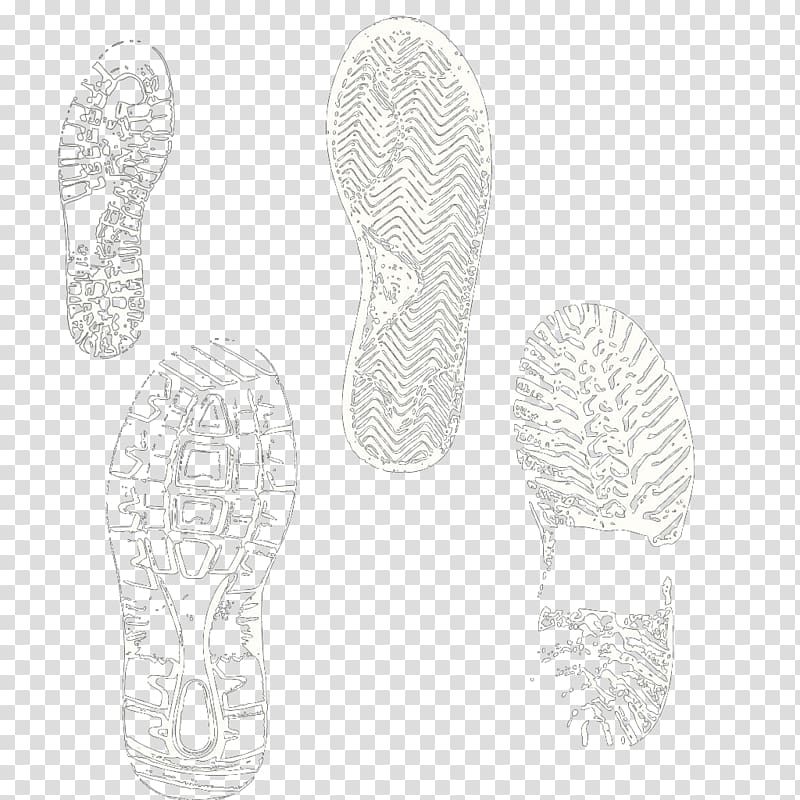 White Shoe Black Pattern, Textured design elements footprints transparent background PNG clipart