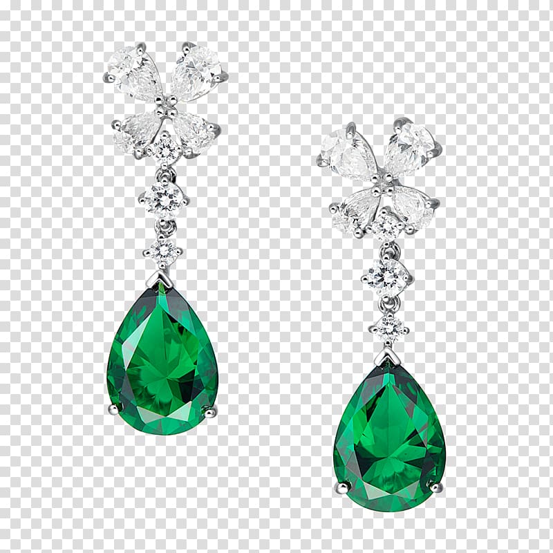 Earring Emerald Jewellery Necklace, ear ring transparent background PNG clipart