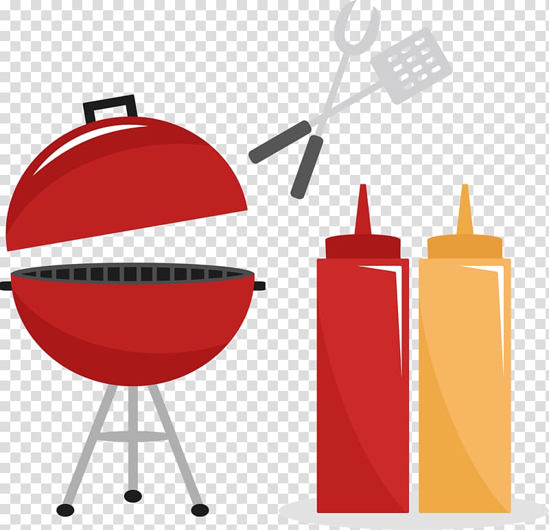 red charcoal grill illustration, Barbecue grill Hamburger Hot dog Barbecue sauce Western BBQ., grill transparent background PNG clipart