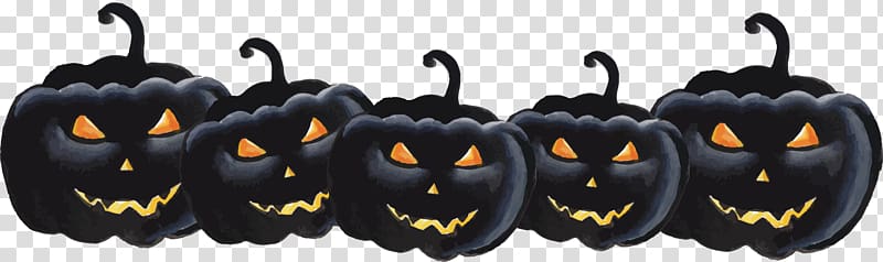 Calabaza Pumpkin Halloween, Black horror pumpkins transparent background PNG clipart