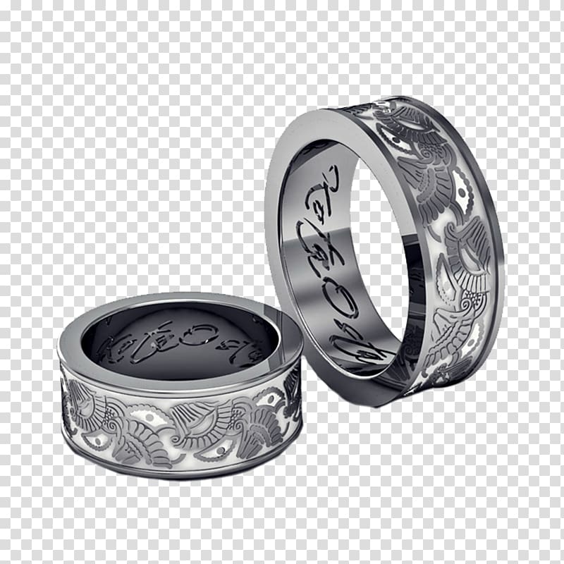 Wedding ring Silver Platinum, Silver ring pattern transparent background PNG clipart