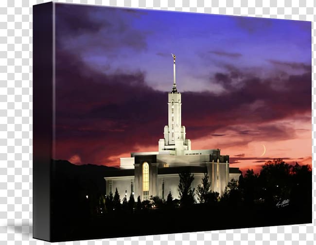 Salt Lake Temple Mount Timpanogos Utah Temple Gallery wrap Art Canvas, temple drawing transparent background PNG clipart