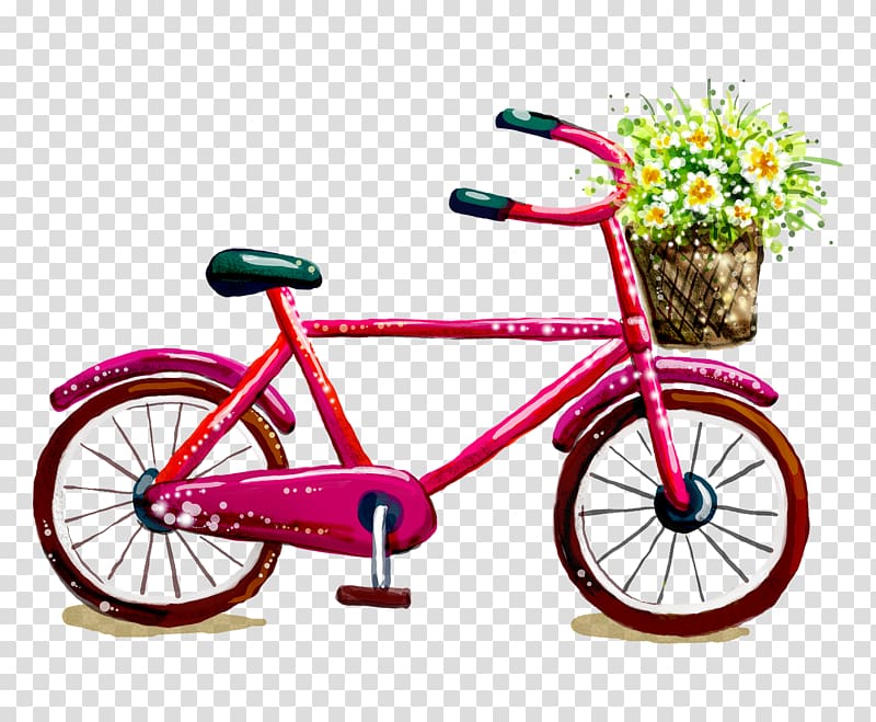 Bicycle frame Bicycle wheel Bicycle saddle Road bicycle, Pink bike transparent background PNG clipart