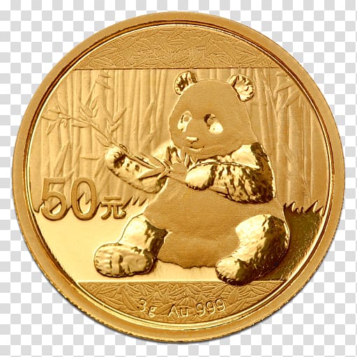 Gold coin Gold coin Giant panda, chinese gold coins transparent background PNG clipart